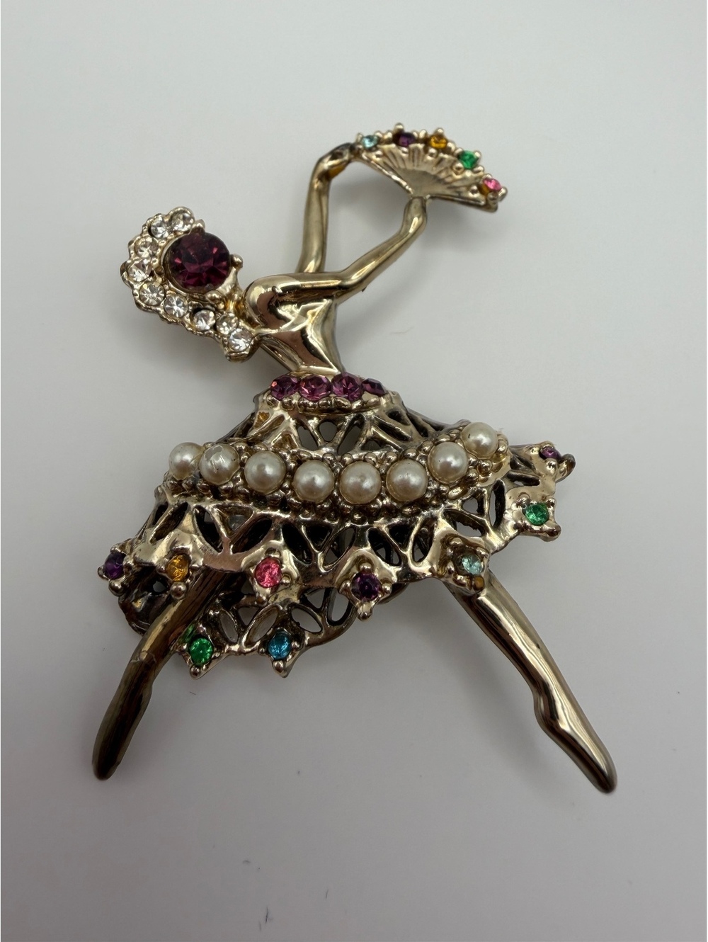 Coro Jeweled Ballerina Brooch βRAREβ. (Unsigned )